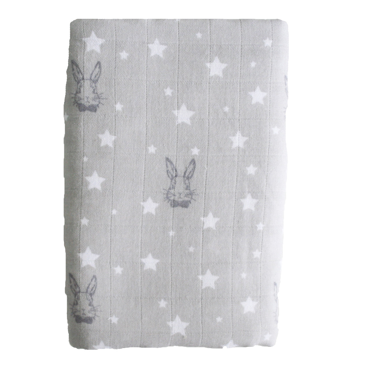 Alimrose Muslin Swaddle Bunny Star Grey