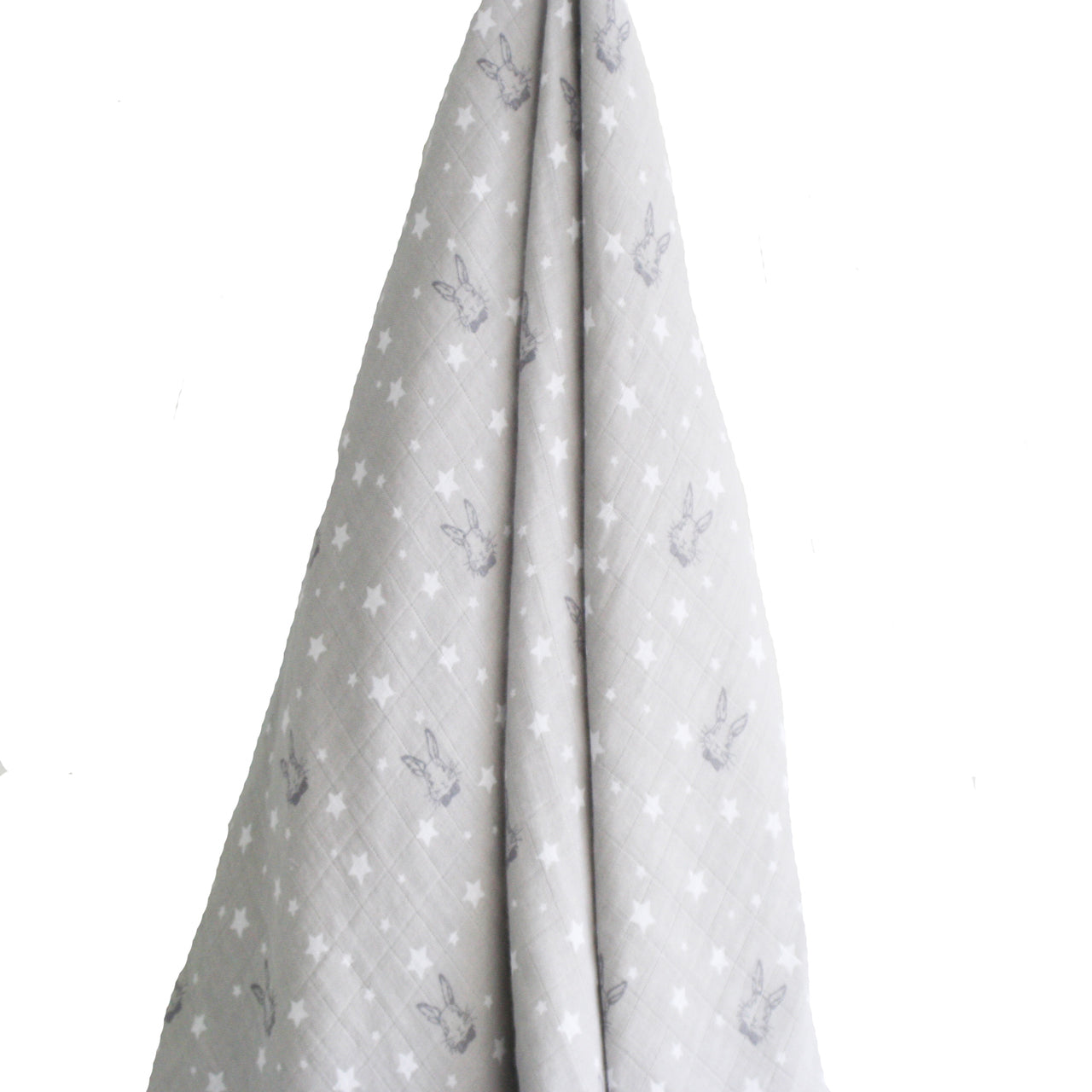 Alimrose Muslin Swaddle Bunny Star Grey