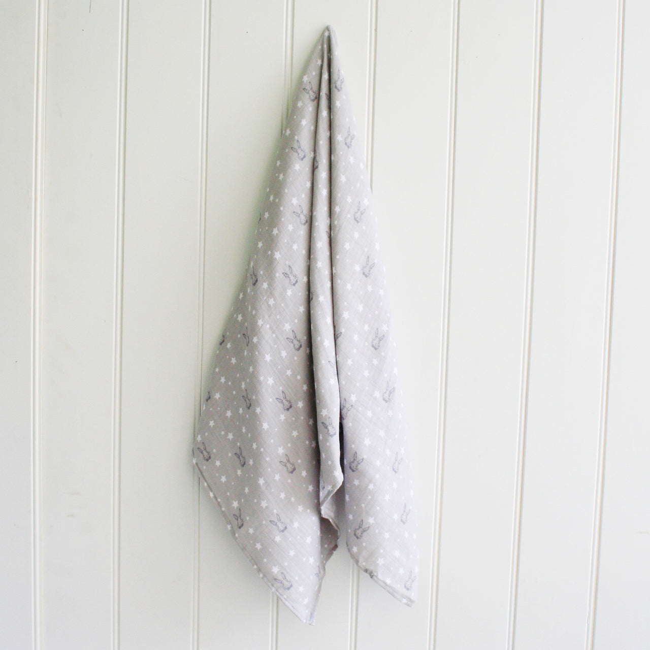 Alimrose Muslin Swaddle Bunny Star Grey