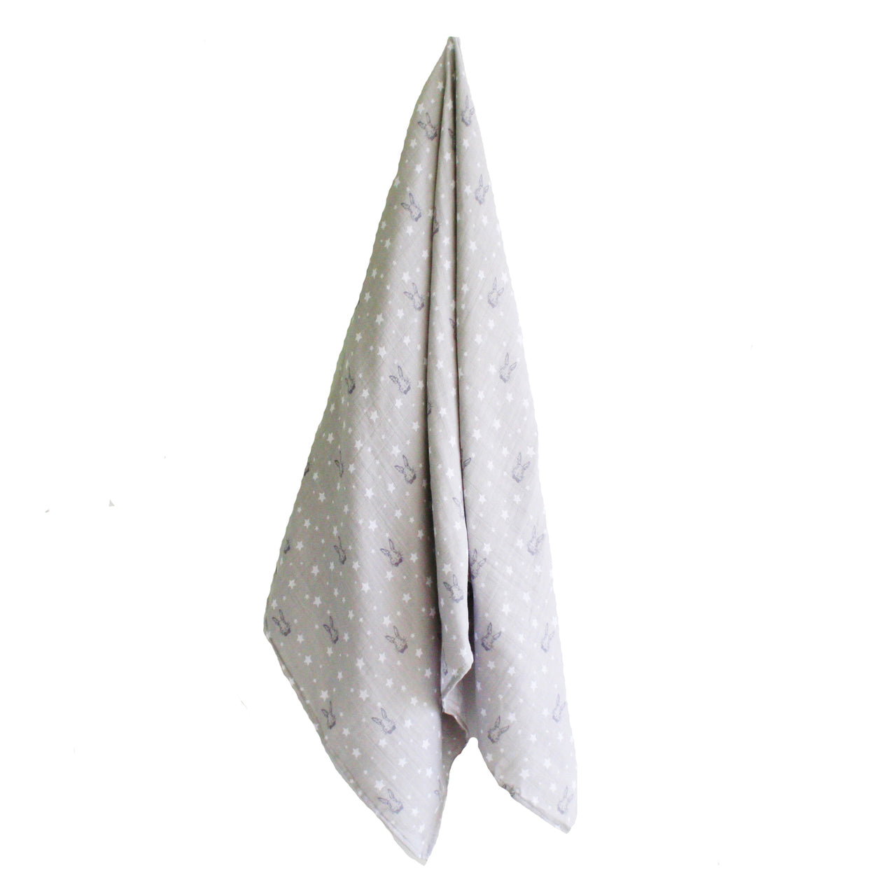Alimrose Muslin Swaddle Bunny Star Grey