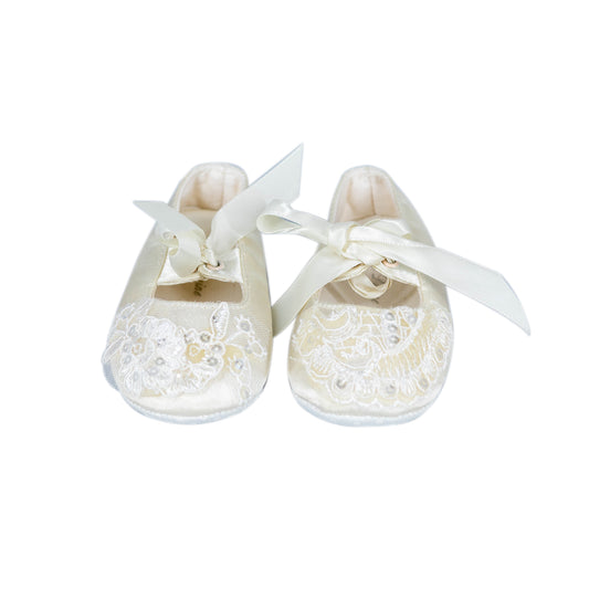 Sabrina DN Ivory Satin Booties