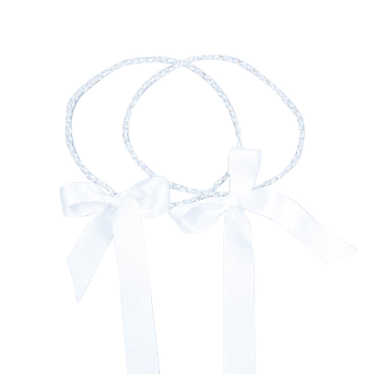 Stefana Wedding Crown White & Silver Malleable Beaded