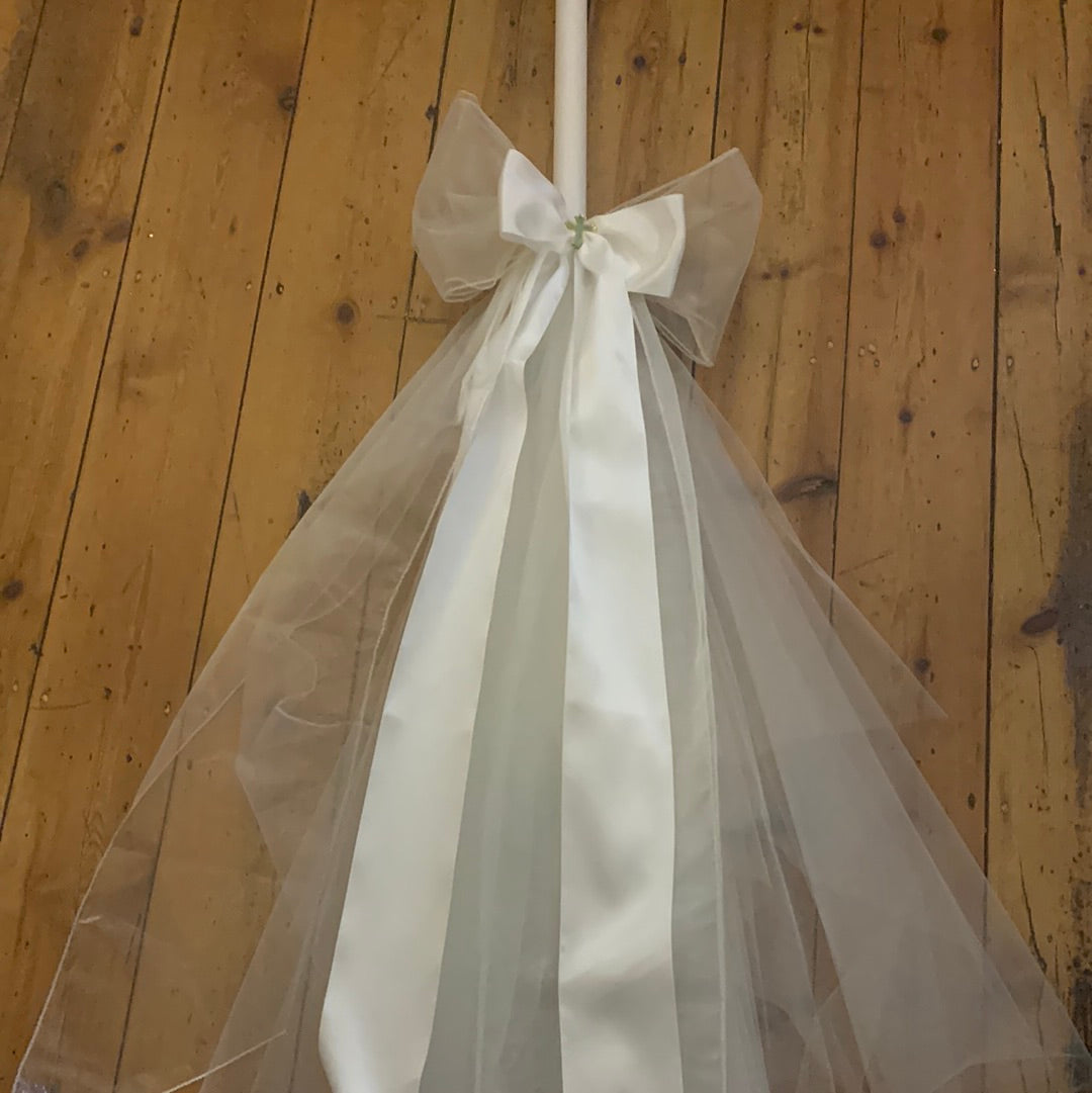 Wedding Candle Full Ivory Tulle