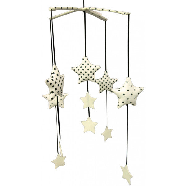 Alimrose Falling Star Mobile - Black & Ivory