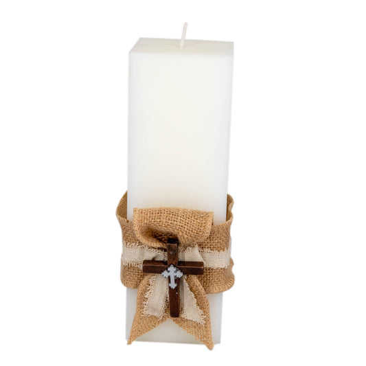 Catholic Candle Square Wodden Cross