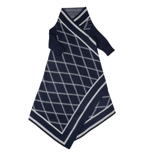 Jujo Baby Criss Cross pattern Shwrap™ - navy/silver