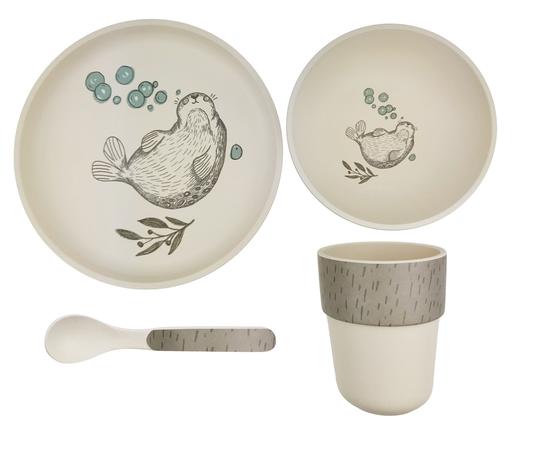 BambooWare Kids 4 PC Dining Set – Under the Sea